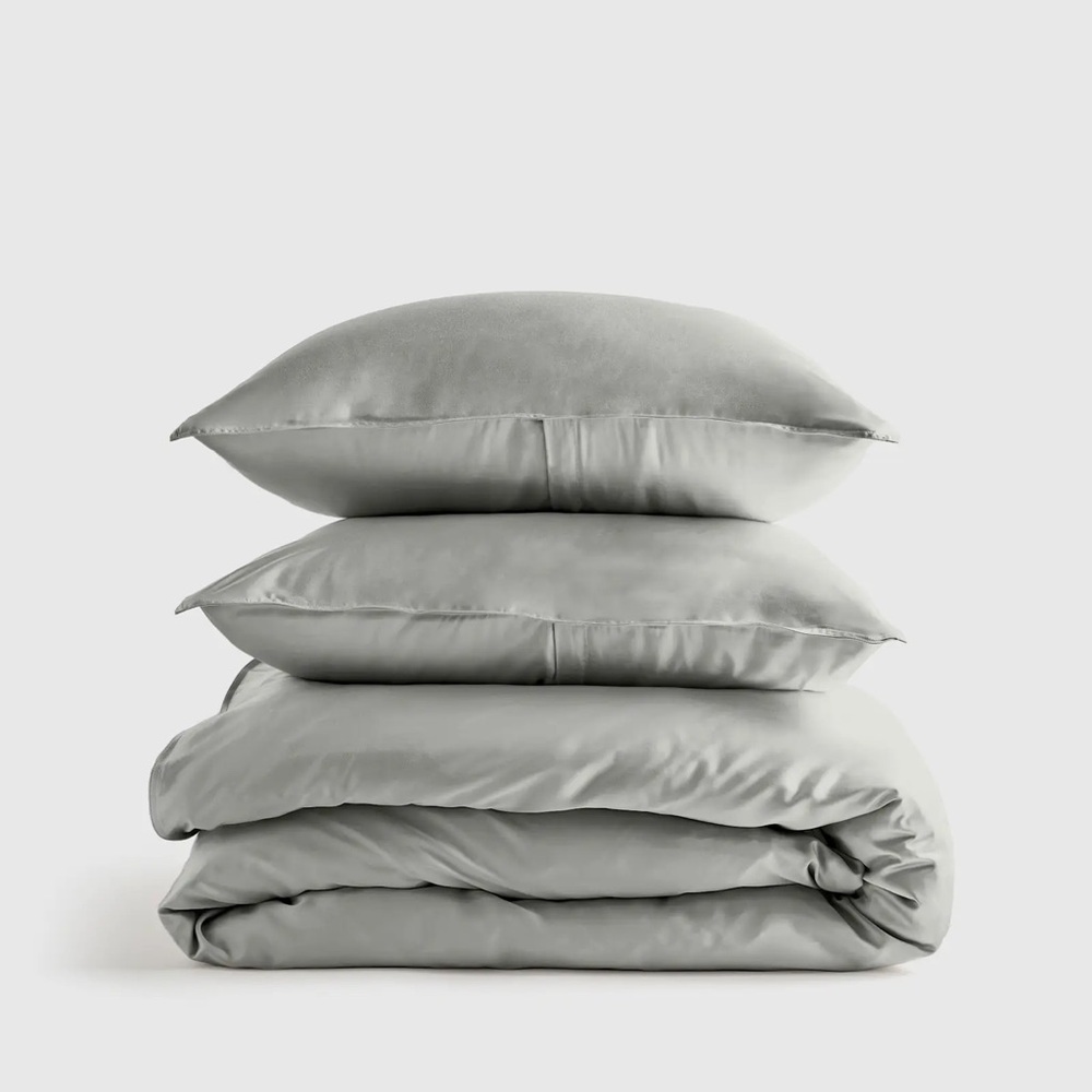 New Quince Bamboo Duvet Cover Set King/CalKing - Eucalyptus MSRP $154